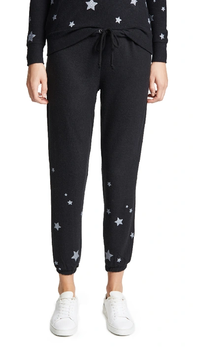 Chaser Starry Night Drawstring Pant In True Black