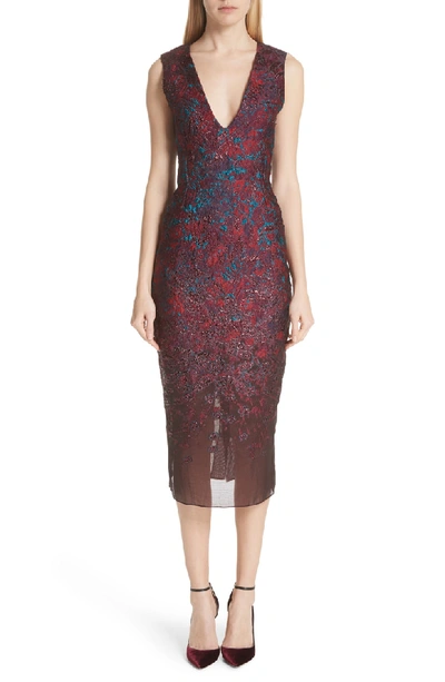 Malene Oddershede Bach May Cocktail Dress In Black/ Wine Red