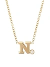 Zoë Chicco Diamond & 14k Yellow Gold Initial Pendant Necklace In Initial N