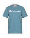 Champion T-shirts In Pastel Blue