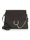 Chloé Medium Faye Leather & Suede Bag In Carbon Grey