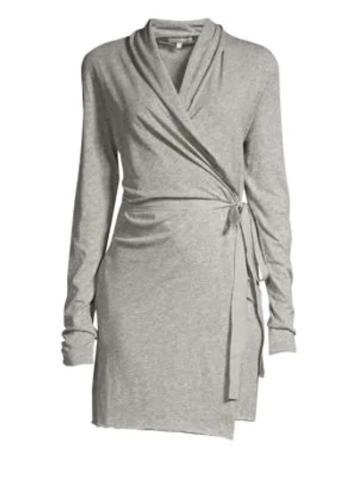 Skin Wrap Dressing Gown In Heather Grey