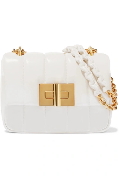 Tom Ford Natalia Large Quilted Leather Shoulder Bag In White