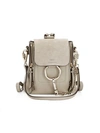 Chloé Mini Faye Leather & Suede Backpack In Motty Grey