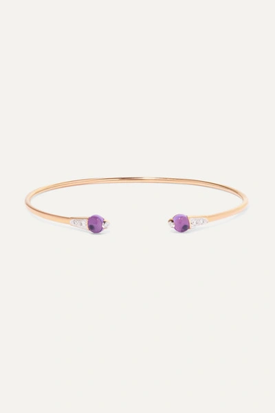 Pomellato 18-karat Rose Gold, Amethyst And Diamond Cuff