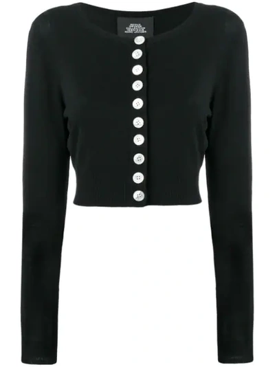 Marc Jacobs Cropped Knitted Cardigan In Black