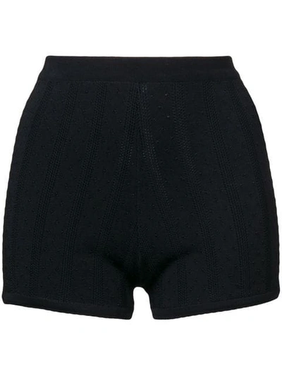 Marc Jacobs Redux Grunge Stretch Pointelle Boy Shorts In Black