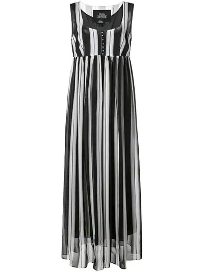 Marc Jacobs Redux Grunge Wide Stripe Chiffon Maxi Dress In Black