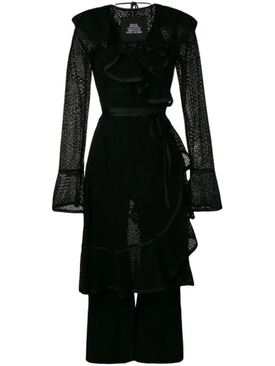 Marc Jacobs Two-piece Spot Embroidered Ruffle Dress & Jumpsuit Set In Black