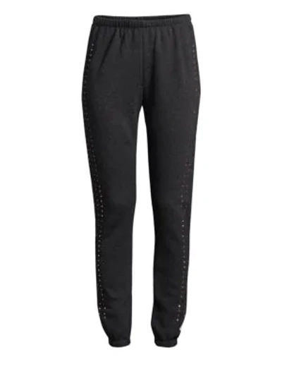 Wildfox Embellished Sweatpants In Clean Black