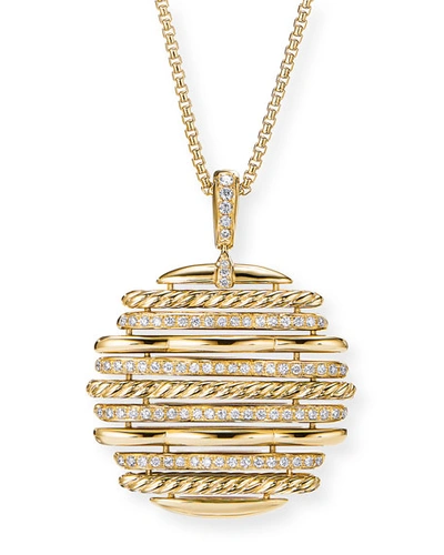David Yurman Women's Tides Pendant Necklace In 18k Yellow Gold With Diamonds In White/gold
