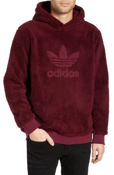 Adidas Originals Adicolor Trefoil Recycled Fleece Hoodie In Maroon |  ModeSens