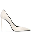 Saint Laurent Latte Patent Leather Pumps In White