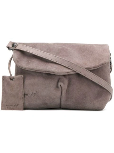 Marsèll Suede Cross Body Bag In Grey