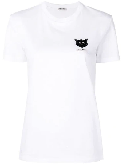 Miu Miu Logo Patch T In White