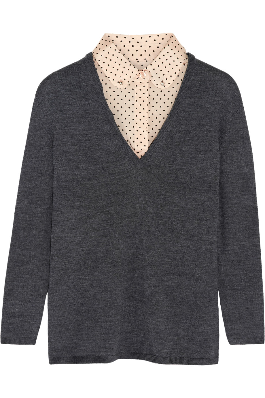 Tory Burch Lacey Stretch Silk-trimmed Merino Wool Sweater | ModeSens