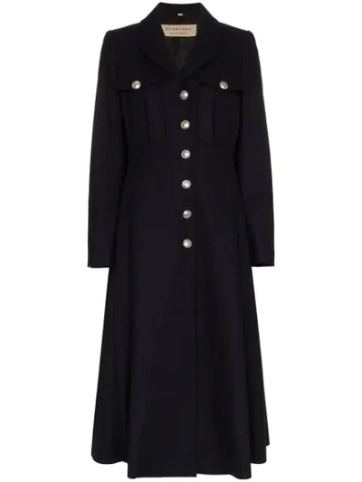 Burberry Beaumaris Structured Riding Coat In Blue