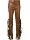 Giamba Fringed Sides Trousers In Brown