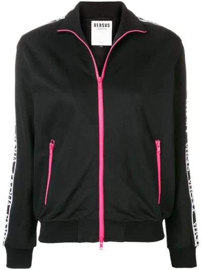 Versus Logo Sleeved Track Top In Black