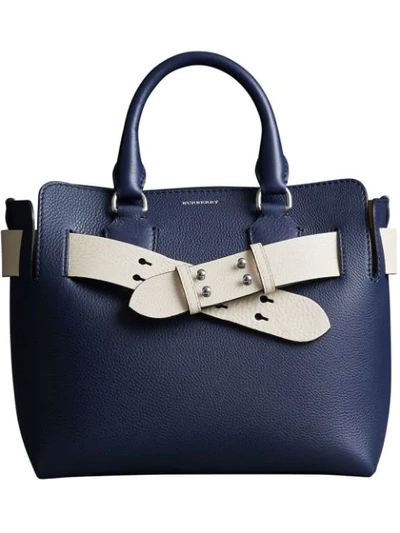 Burberry The Small Leather Belt Bag In Blue