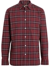 Burberry George Vintage-check Cotton-blend Shirt In Maroon