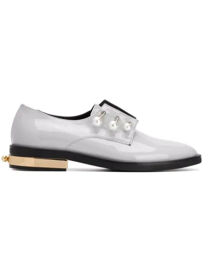 Coliac Pearl-embellished Loafers In Grey