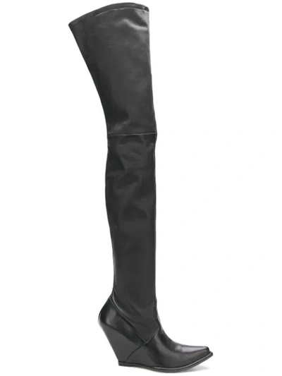 Ben Taverniti Unravel Project Unravel Project Stretch Over-the-knee Boots - Black