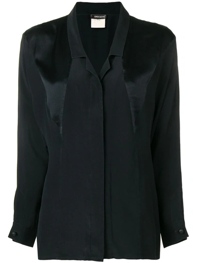 Pre-owned Fendi 1970s Panelled Shirt In Black