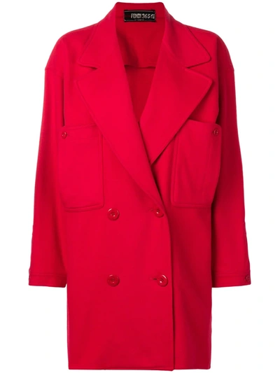 Pre-owned Fendi 1980s Double Breasted Coat In Red