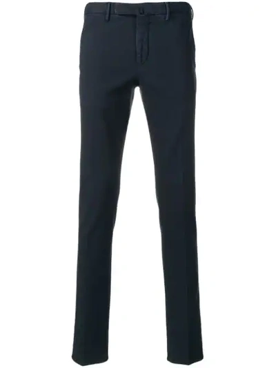 Incotex Textured Tailored Trousers In Blue