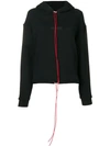 Represent Contrasting Drawstring Hoodie - Black