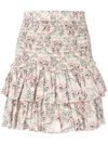 Isabel Marant Étoile Ruffle Tiered Mini Skirt In Neutrals