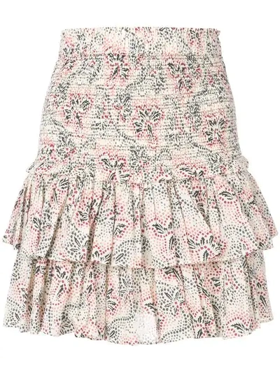 Isabel Marant Étoile Ruffle Tiered Mini Skirt In Neutrals