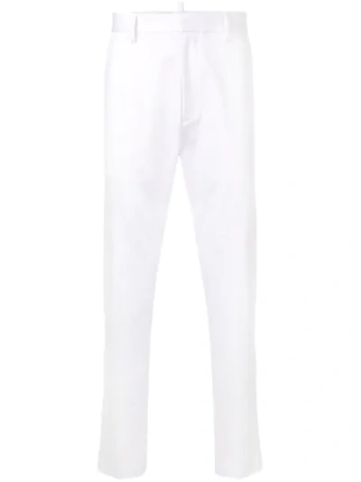 Dsquared2 Regular Fit Tailored Trousers In White
