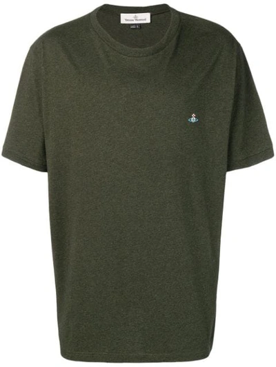 Vivienne Westwood Small Logo Embroidered T-shirt In Green
