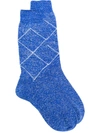 Paris Texas Patterned Socks - Blue