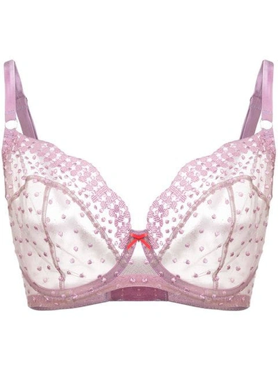 Fleur Du Mal Dotty Large Cup Bra In Wisteria