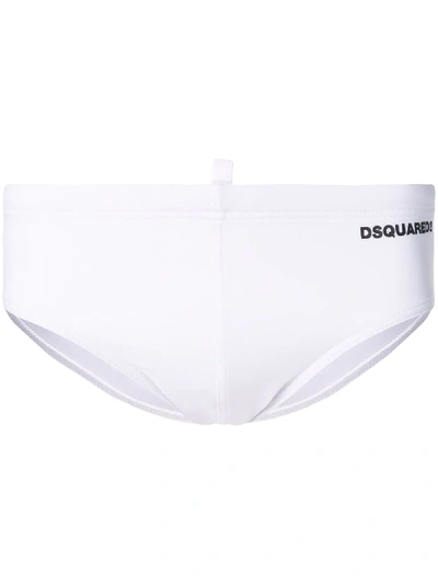 Dsquared2 Icon Swimming Briefs - White In Black