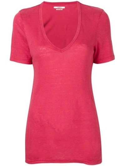 Isabel Marant Étoile V-neck T-shirt In Pink