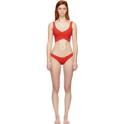 Lisa Marie Fernandez Red Marie-louise Bikini In Tomato