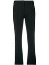 Diane Von Furstenberg Mid-rise Flared Cropped Trousers In Black