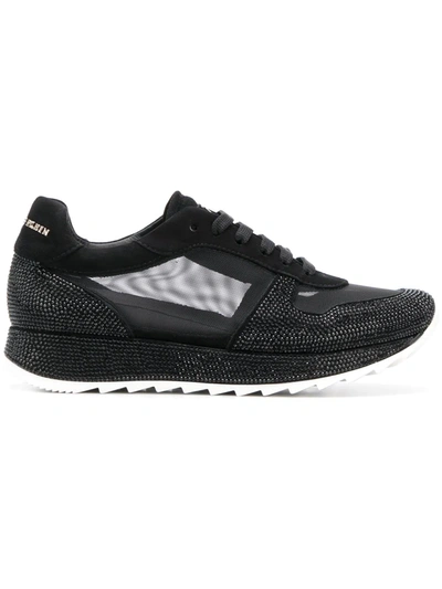 Philipp Plein Mesh Panel Lace-up Sneakers In Black