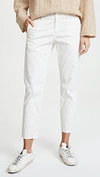 Nili Lotan East Hampton Cropped Stretch-cotton Twill Slim-leg Pants In Eggshell