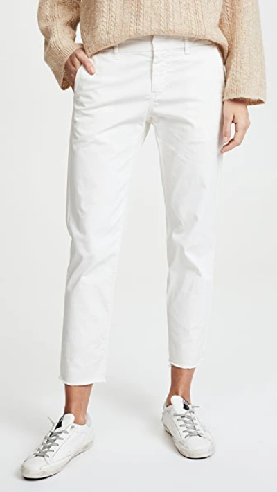 Nili Lotan East Hampton Cropped Stretch-cotton Twill Slim-leg Pants In White