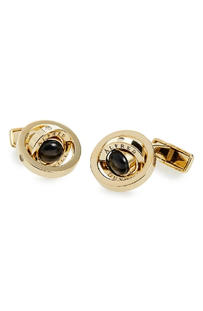 Dunhill Gyro Cufflinks With Black Mother Of Pearl In Gold