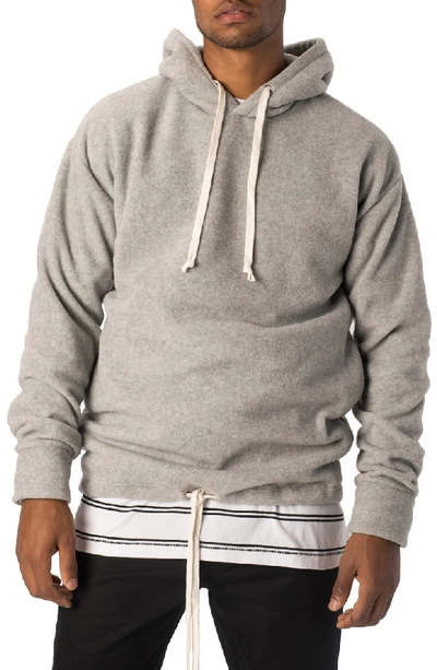 Zanerobe Rugger Oversize Polar Fleece Hoodie In Grey Marle