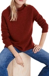 Madewell Belmont Mock Neck Sweater In Heather Carmine