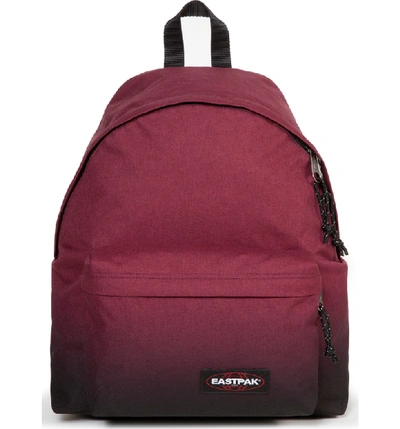 Eastpak Padded Pak'r Nylon Backpack - Red In Merlot Gradient