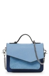 Botkier Mini Cobble Hill Calfskin Leather Crossbody Bag - Blue In Sky Haircalf