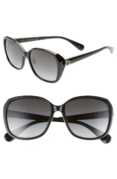 Gucci 57mm Square Sunglasses In Black